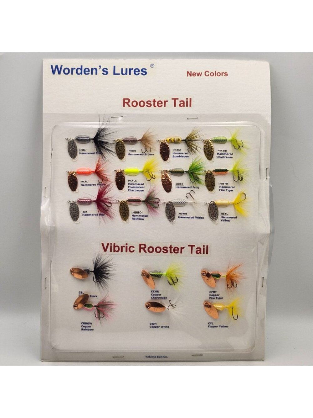 Yakima Wordens Lures Rooster Tail Vibrick Rooster Tail Sample Board 593854